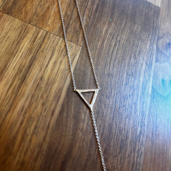 14k Rose Gold Pave Diamond Lariat Necklace - Picture 10 of 12